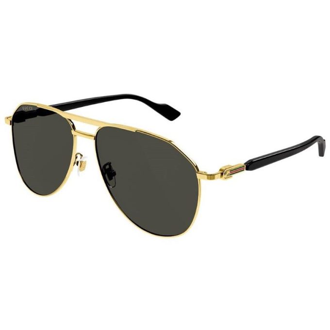 Gucci Sunglasses Mens Oversized Pilot Sunglasses-Gold