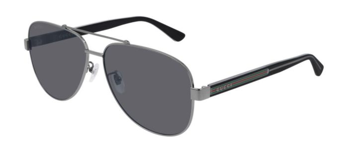 Gucci Sunglasses Mens Pilot Sunglasses-Ruthenium Crystal