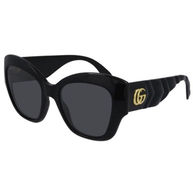 Gucci Sunglasses Womens Rounded Cat Eye Sunglasses-Black