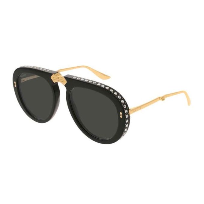 Gucci Sunglasses Womens Pilot Foldable Sunglasses-Black