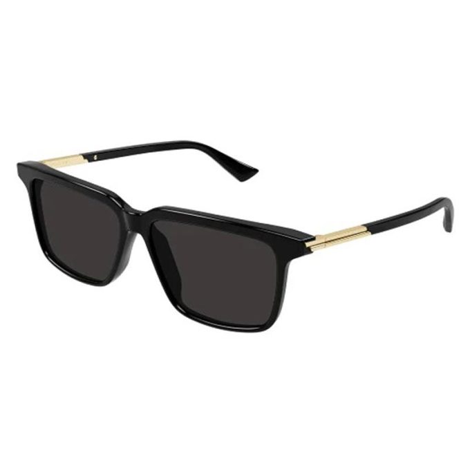 Bottega Veneta Mens Classic Rectangular Sunglasses-Black